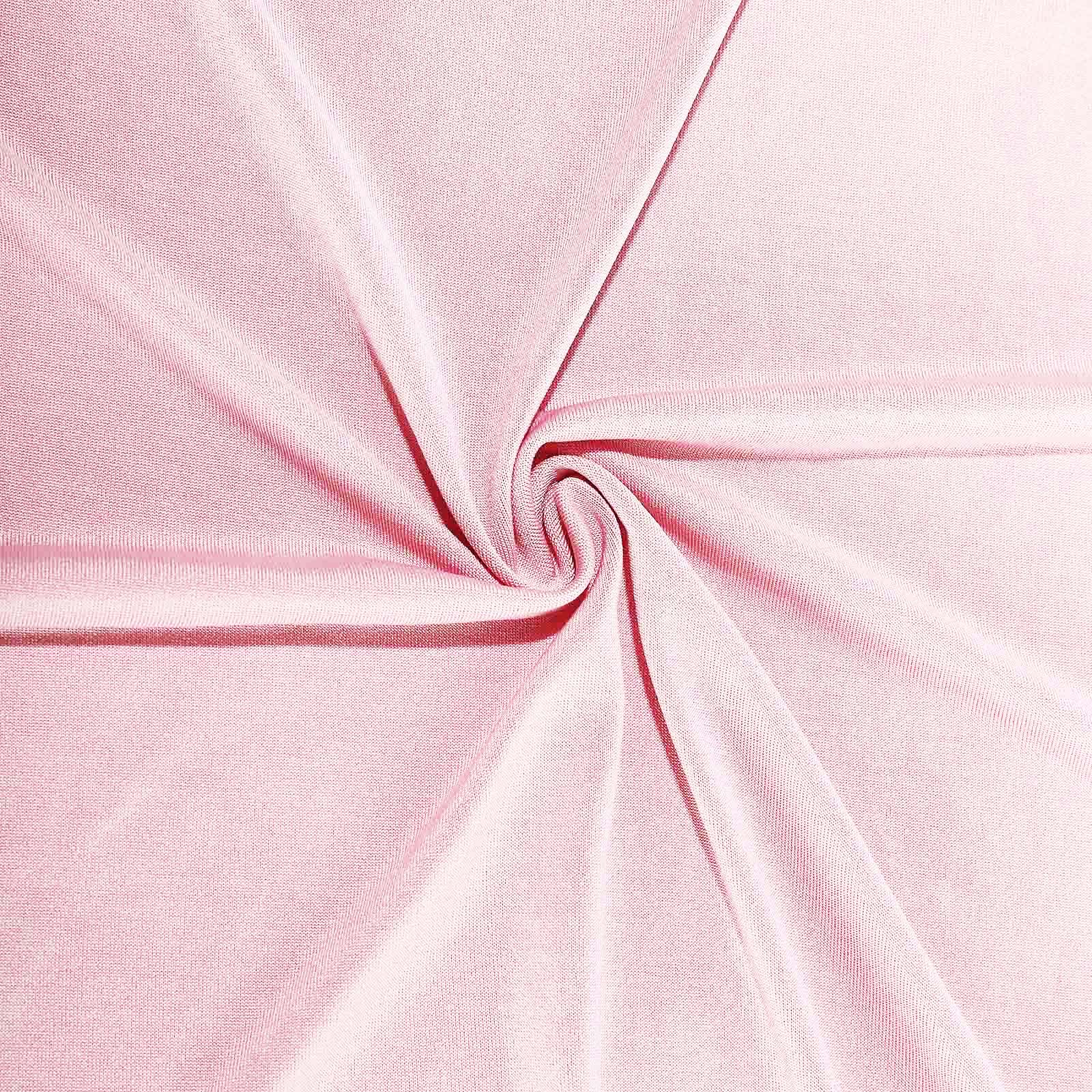 Pink 4-Way Stretch Spandex Event Curtain Drapes, Wrinkle Freet Backdrop Event Panel with Rod Pockets - 5ftx14ft