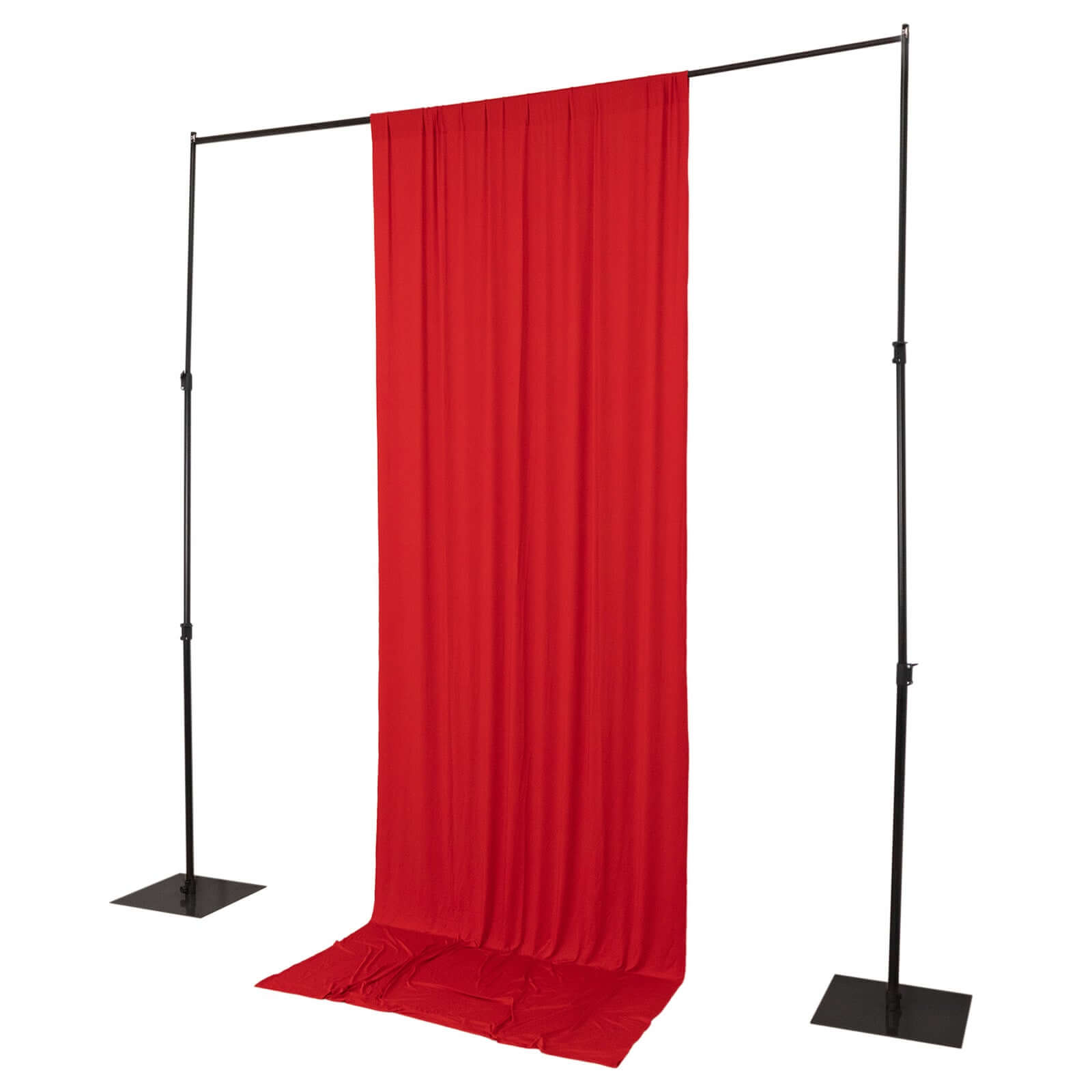 Red 4-Way Stretch Spandex Event Curtain Drapes, Wrinkle Free Backdrop Event Panel with Rod Pockets - 5ftx12ft