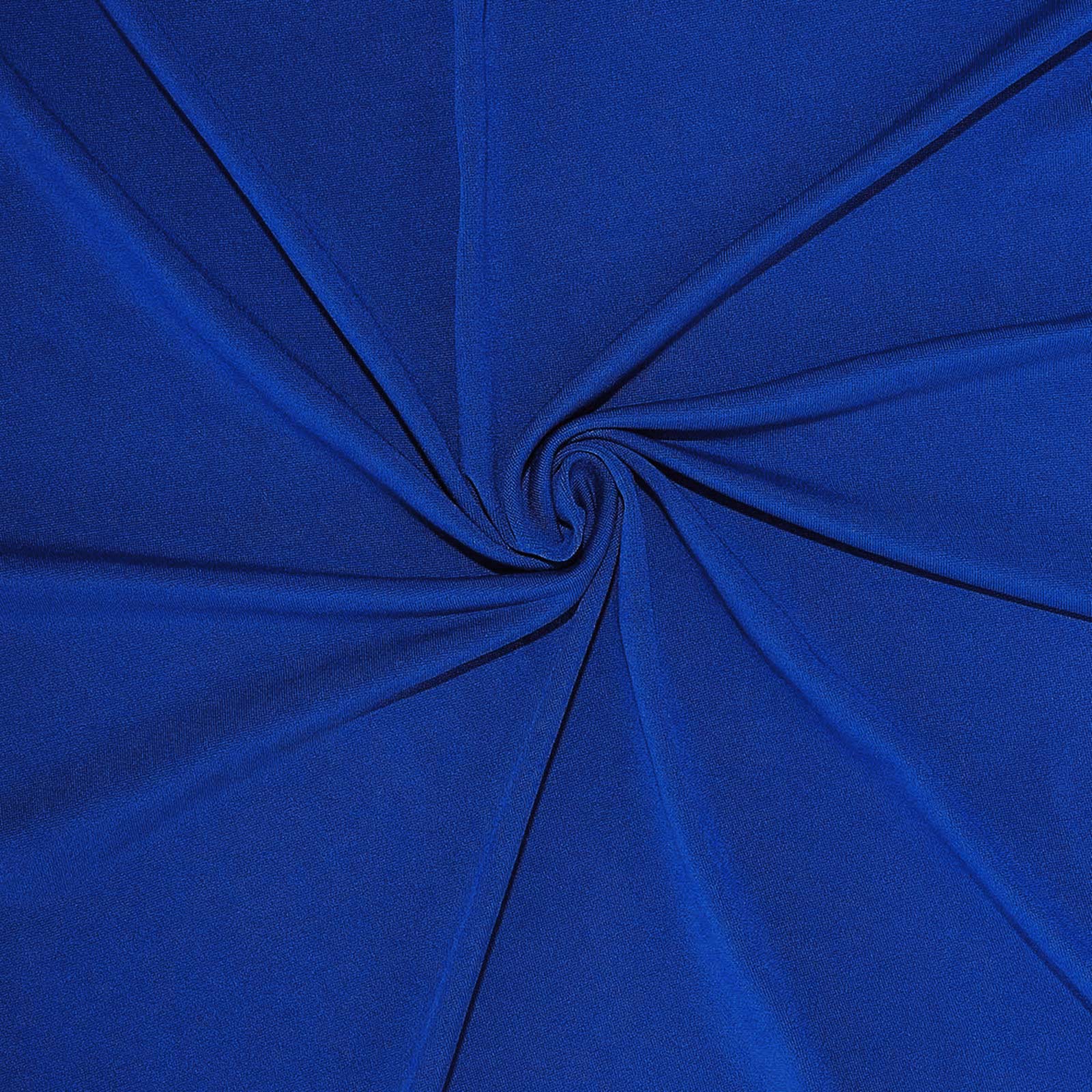 Royal Blue 4-Way Stretch Spandex Event Curtain Drapes, Wrinkle Free Backdrop Event Panel with Rod Pockets - 5ftx14ft