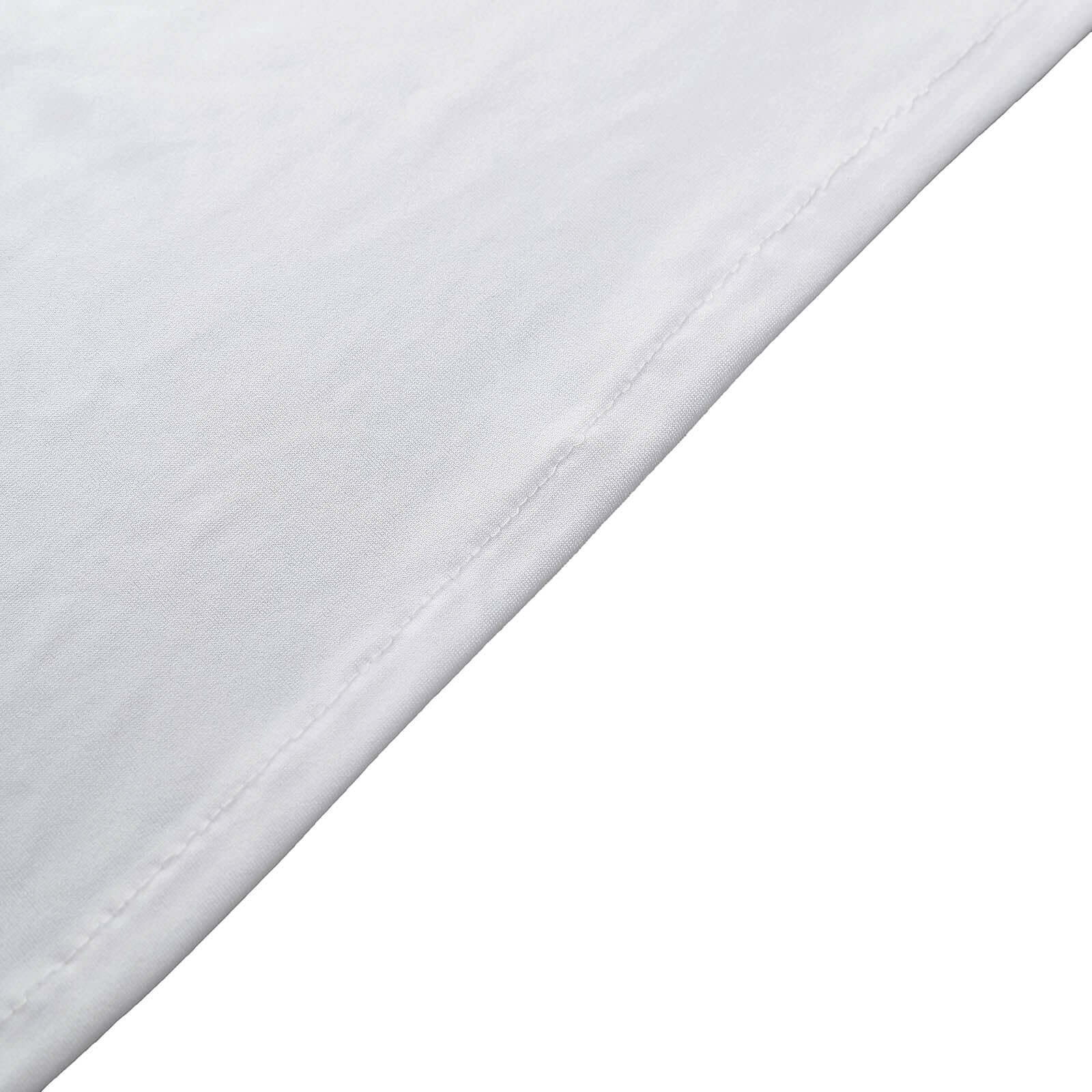 Stretch Spandex 72"x30" Rectangular Table Cover White with Curved Open Back Design Tailored Professional Look for Tradeshows, Events & Exhibitions