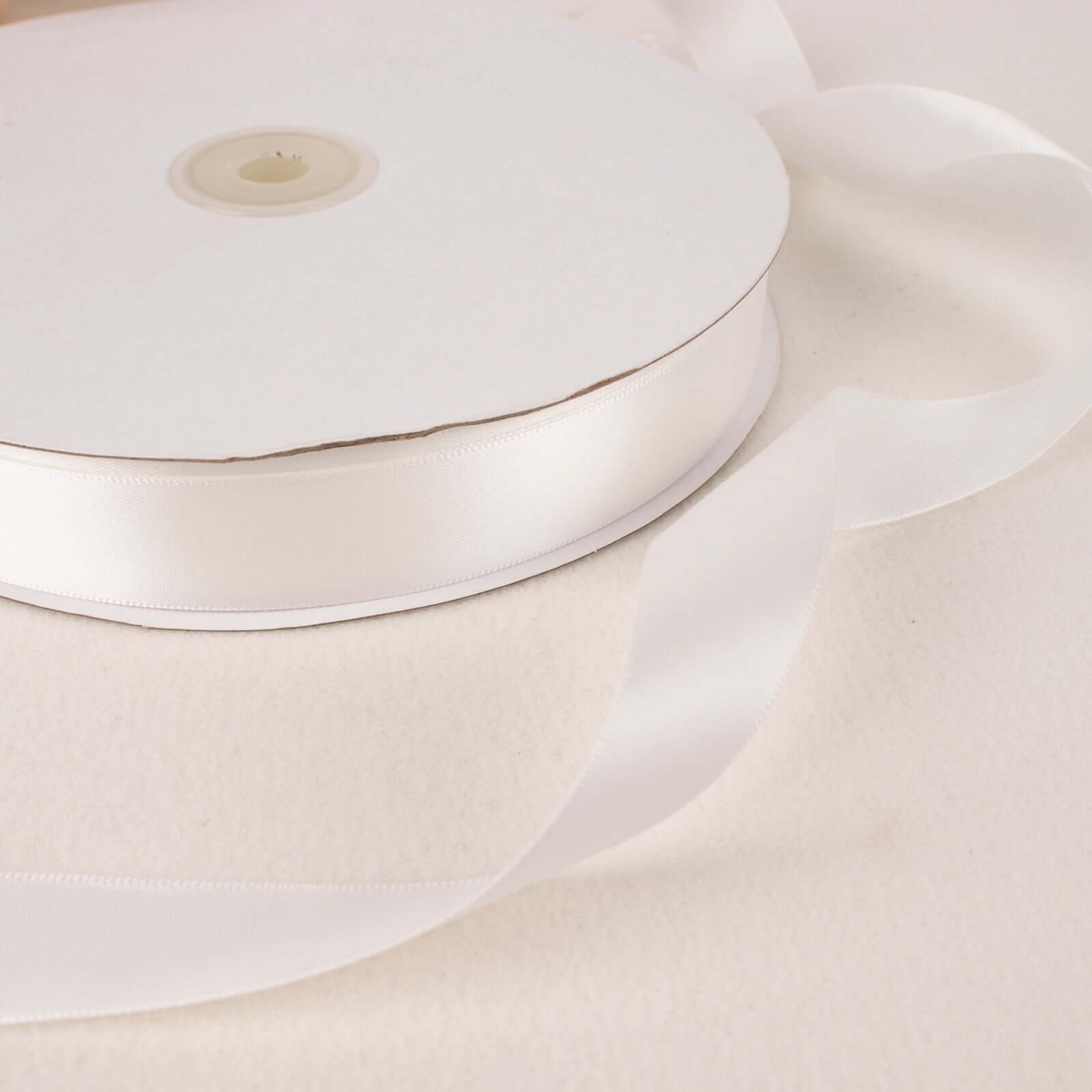 100 Yards 7/8" White Single Face Decorative Satin Ribbon