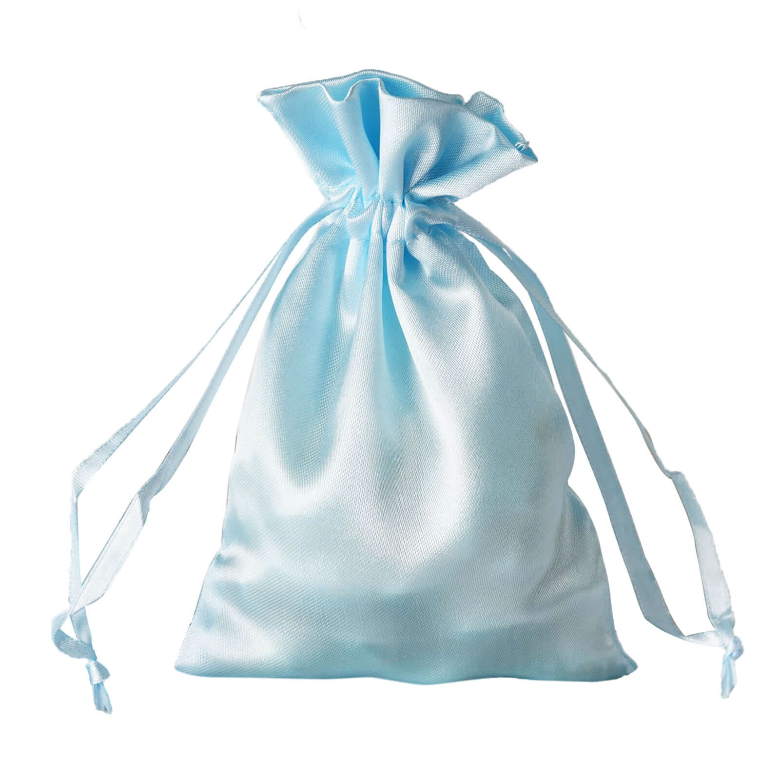 12 Pack 4"x6" Light Blue Satin Drawstring Wedding Party Favor Gift Bags