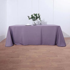 Polyester 90"x156" Rectangle Tablecloth Violet Amethyst - Seamless Wrinkle-Resistant Table Cover