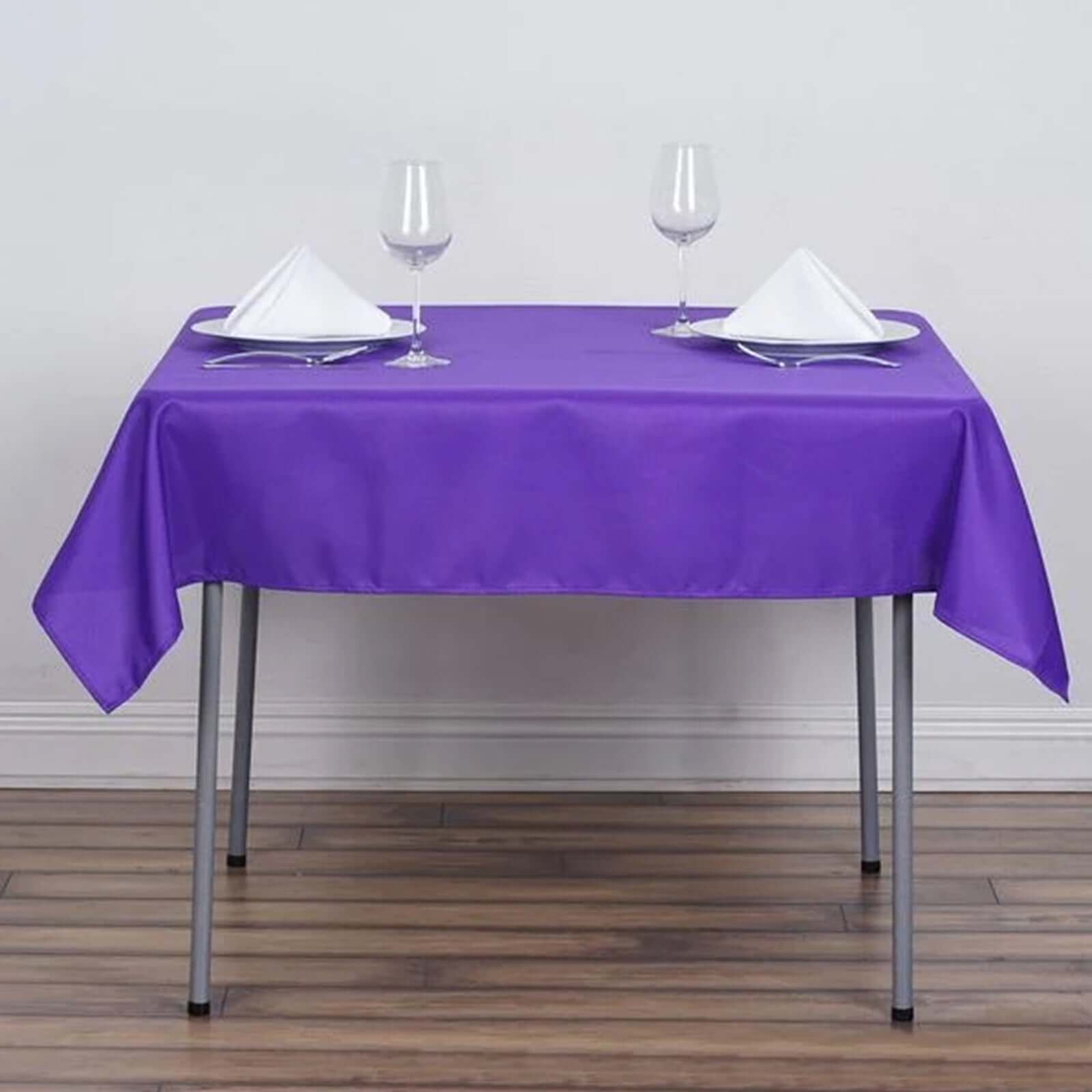Polyester 54"x54" Table Overlay Square Tablecloth Purple - Wrinkle-Resistant & Durable Table Cover
