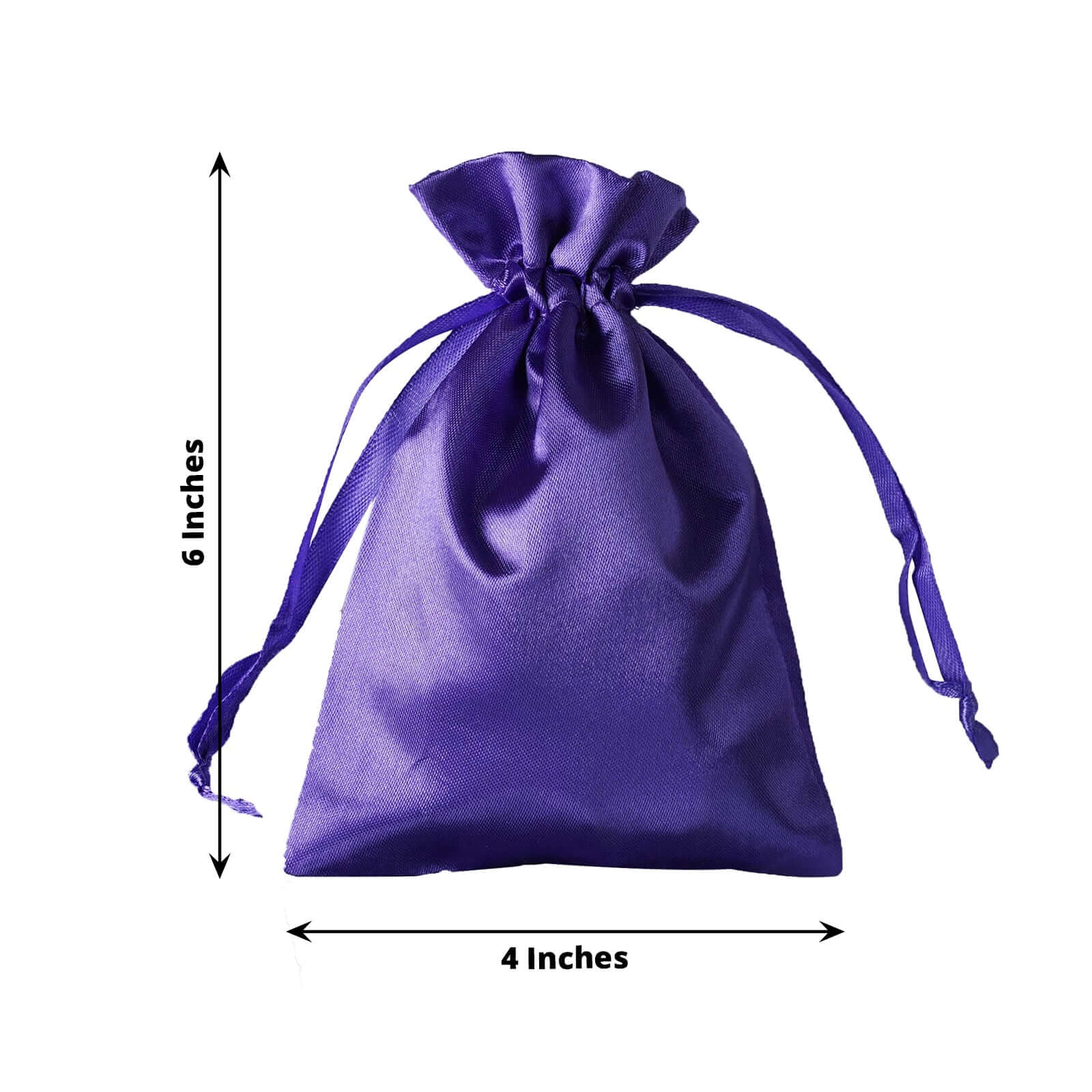 12 Pack 4"x6" Purple Satin Drawstring Wedding Party Favor Gift Bags