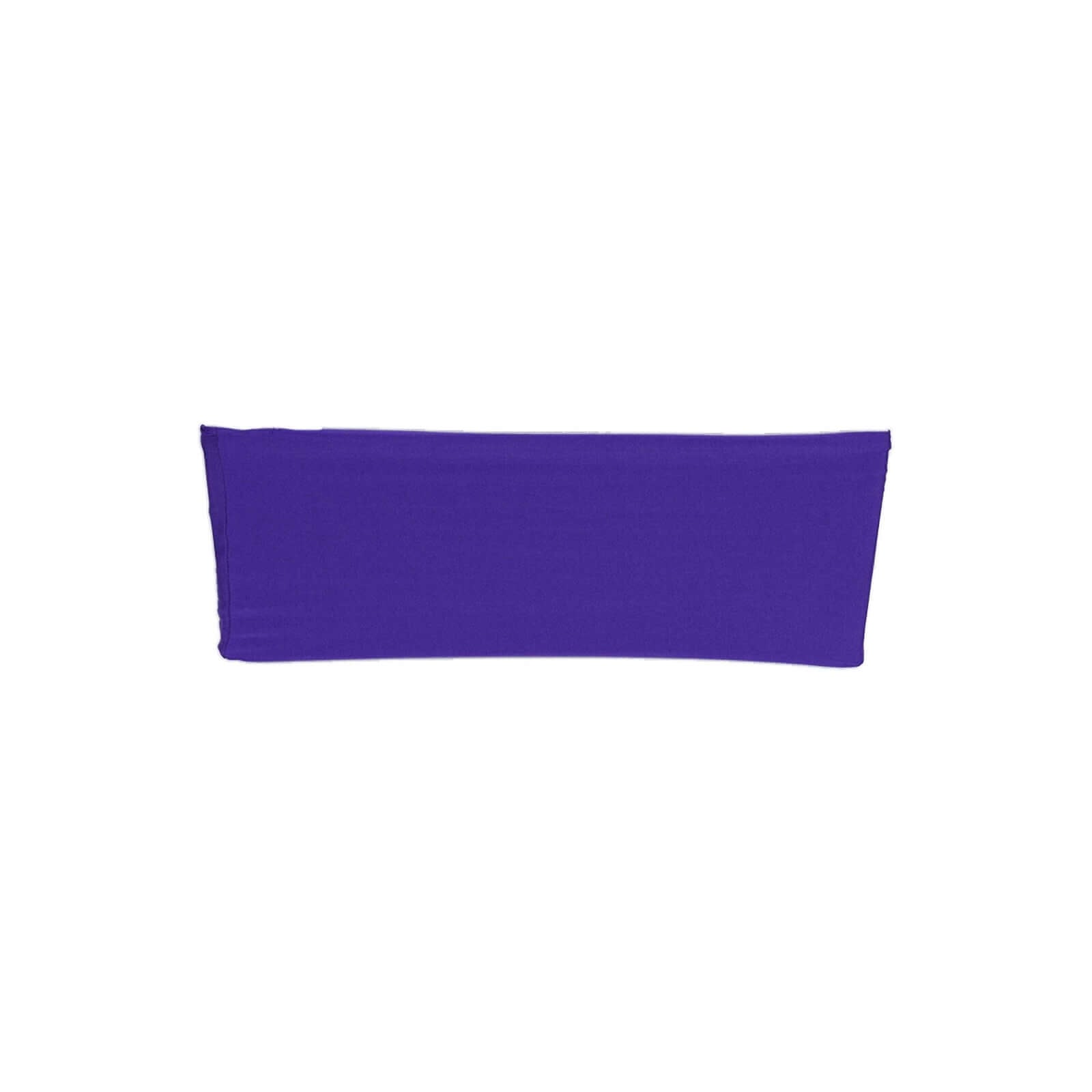 5 Pack Stretch Spandex Chair Sashes Purple - Fitted Finish Two Ply Heavy Duty Chair Bands 5"x12"