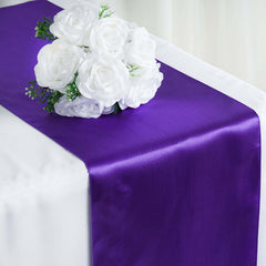 Satin 12"x108" Table Runner Purple - Stylish Table Linen