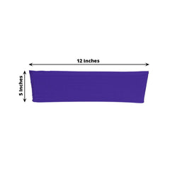 5 Pack Stretch Spandex Chair Sashes Purple - Fitted Finish Two Ply Heavy Duty Chair Bands 5"x12"