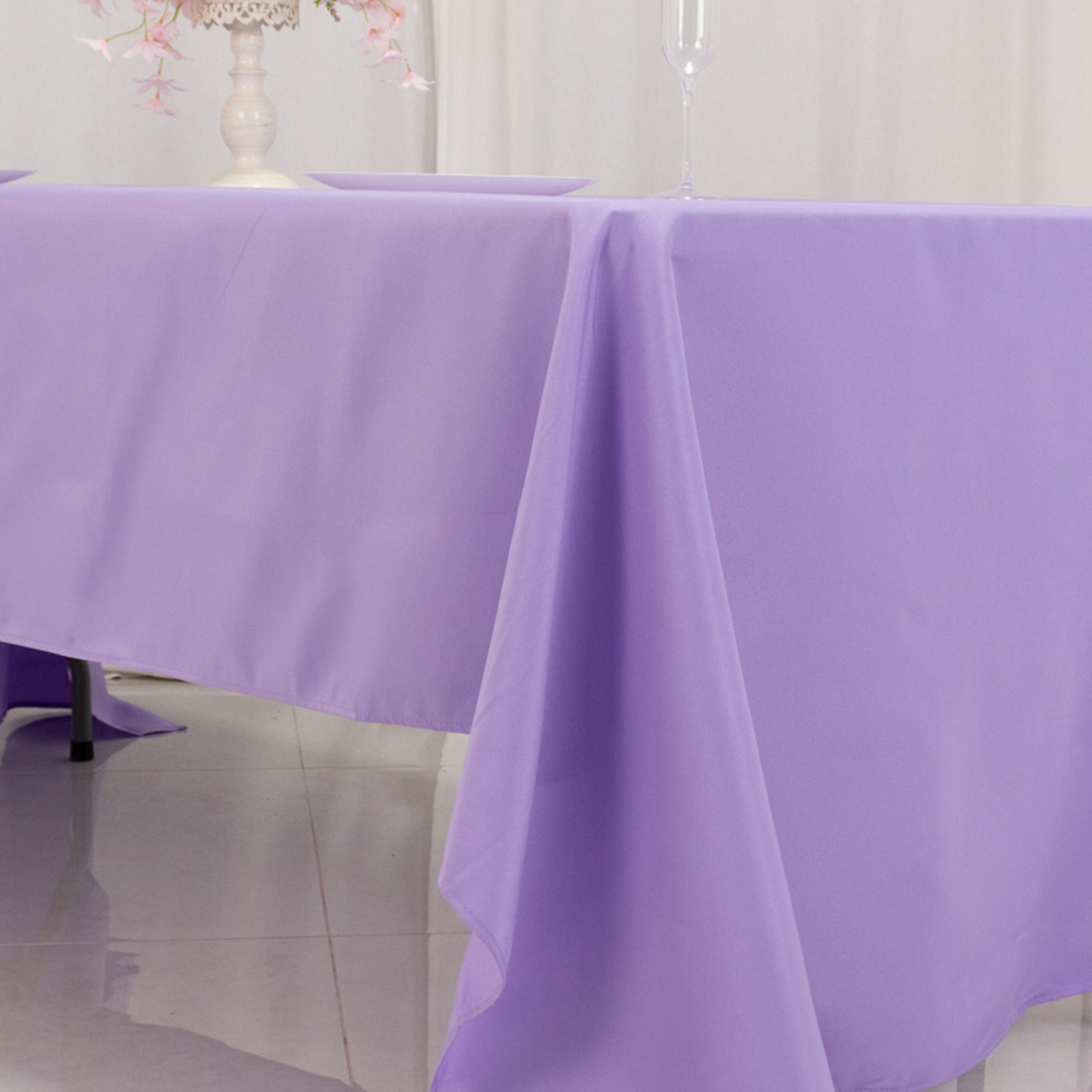 Premium Polyester 60"x126" Rectangle Tablecloth Lavender Lilac - Stain-Resistant 220GSM Finish Table Cover