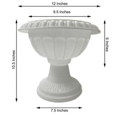 4 Pack 11" Off White Crafted All Weather Roman Inspired Pedestal Column Flower Plant Stand Pot - PVC