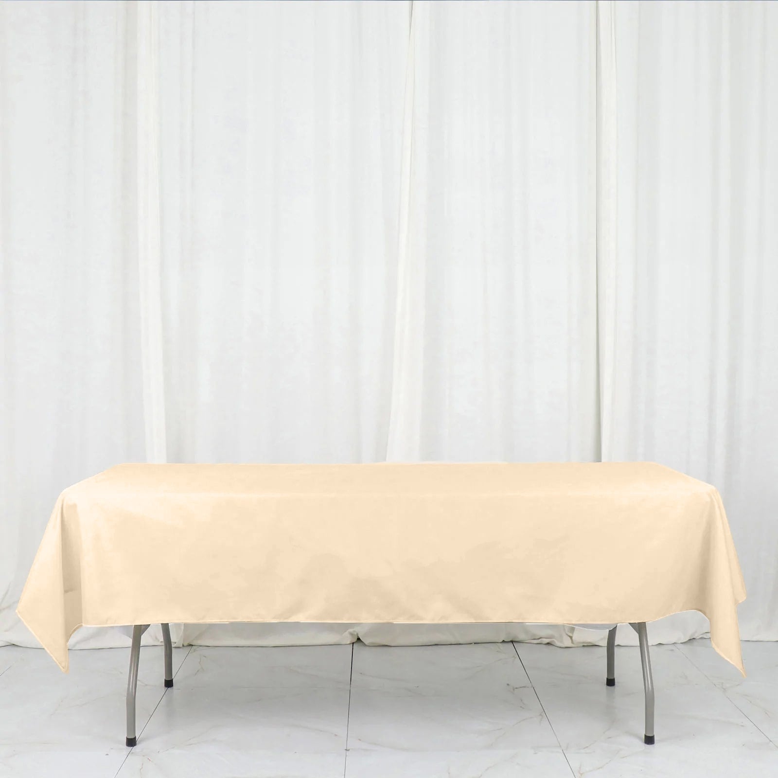Polyester 54"x96" Rectangle Tablecloth Beige - Wrinkle-Resistant & Easy-to-Care Table Cover