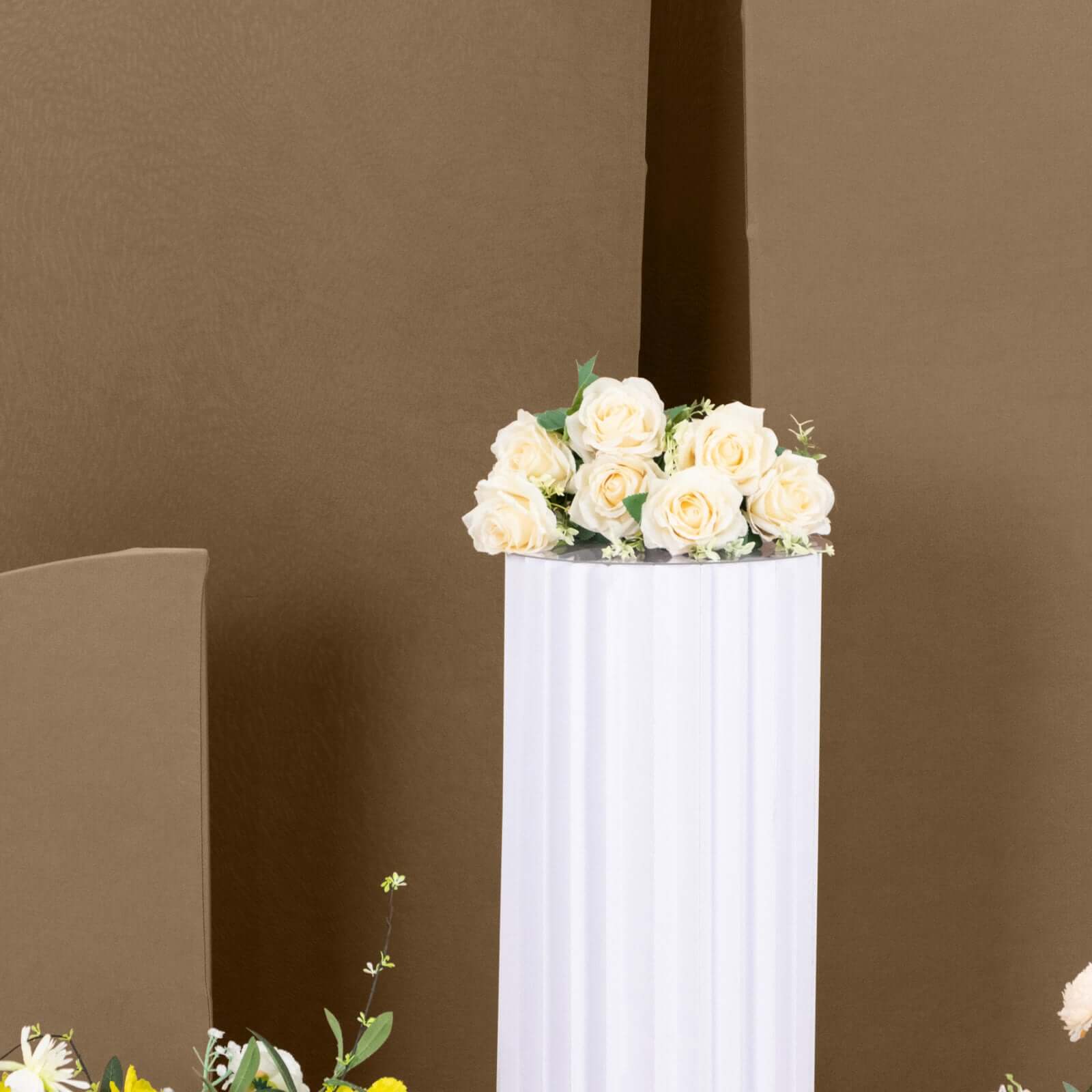 Set of 4 Matte Taupe Spandex Half Moon Chiara Backdrop Stand Covers, Custom Fitted Wedding Arch Covers - 2.5ft,5ft,6ft,7ft