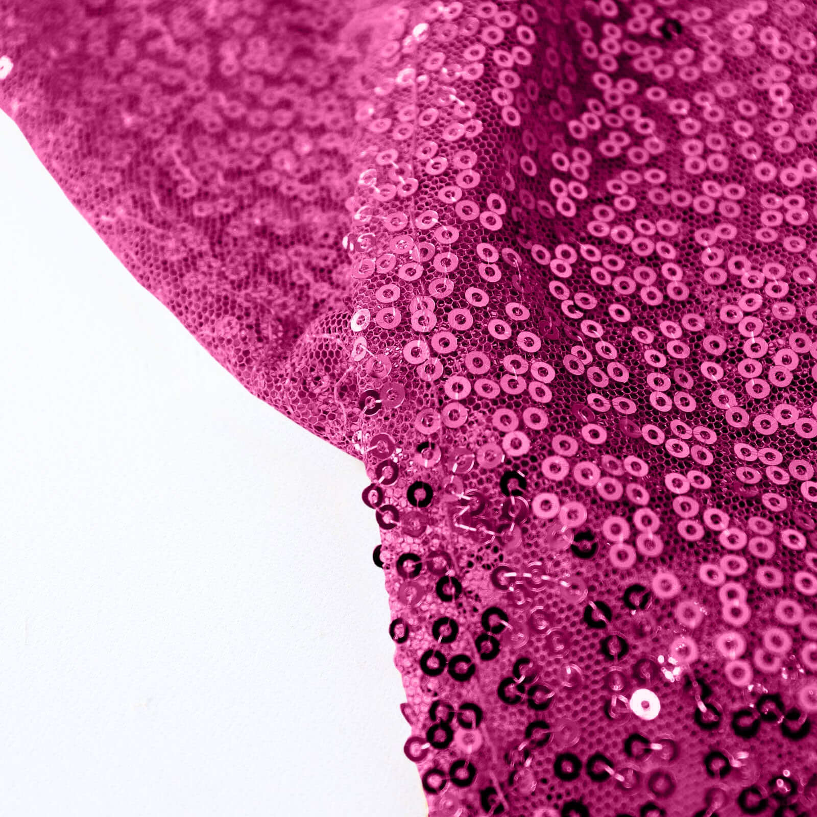 Sequin 120" Round Tablecloth Fuchsia - Seamless Glittering Table Cover