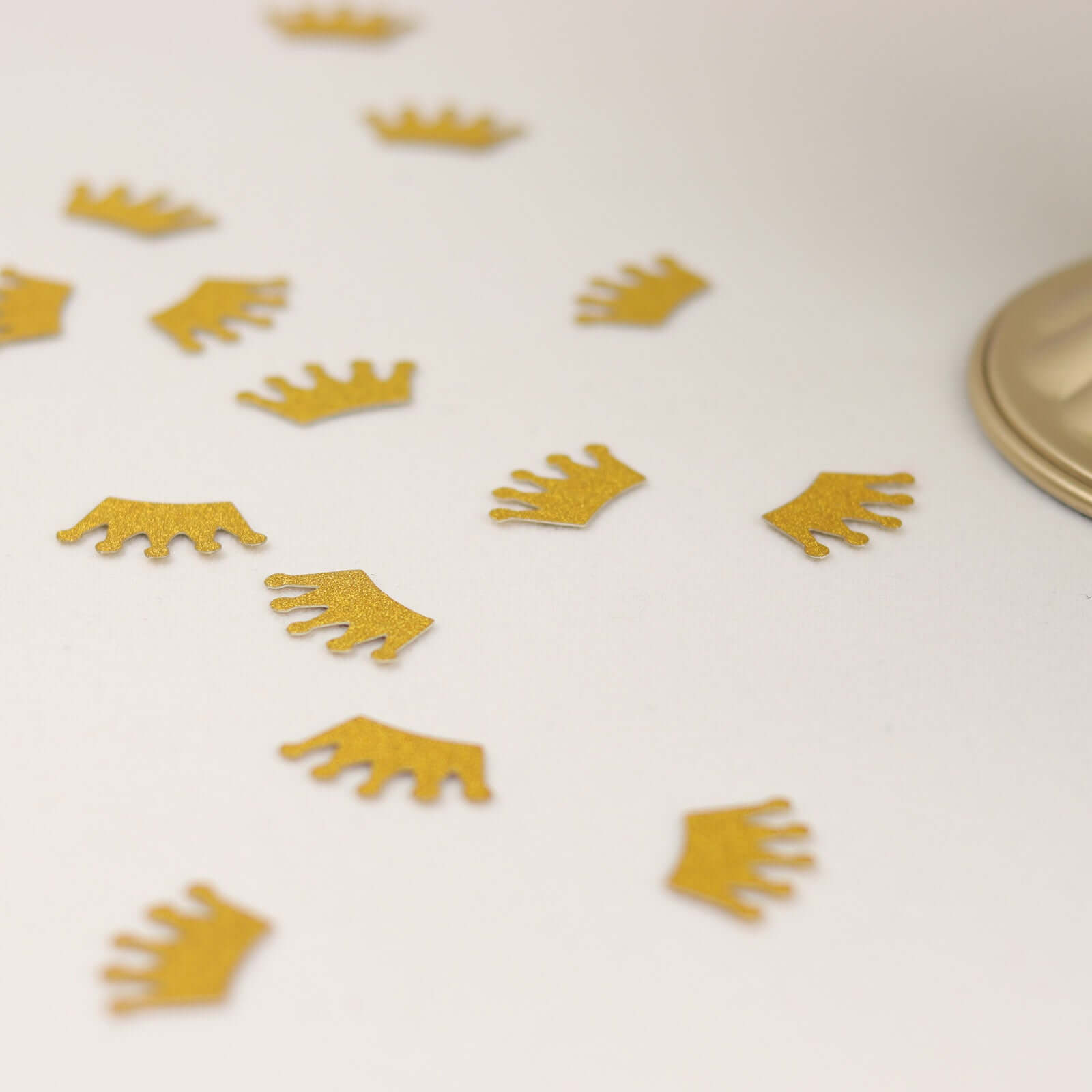 300 Pcs Glitter Princess Crown Paper Confetti Double-Sided Gold, Baby Shower Party Table Scatters - Decorative & Sparkling Design