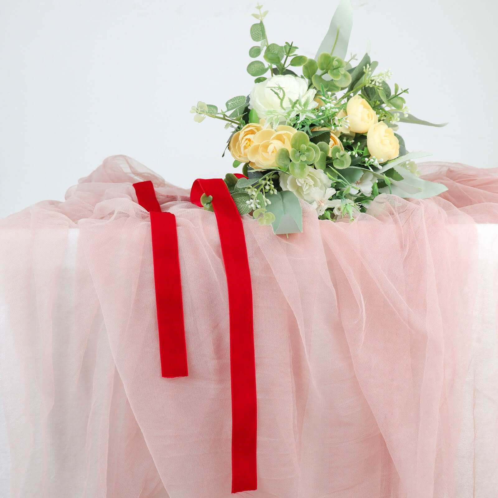 10 Yards Red 1" Velvet Single Faced Ribbon Spool, DIY Craft Supplies, Velvet and Nylon Ribbon Roll