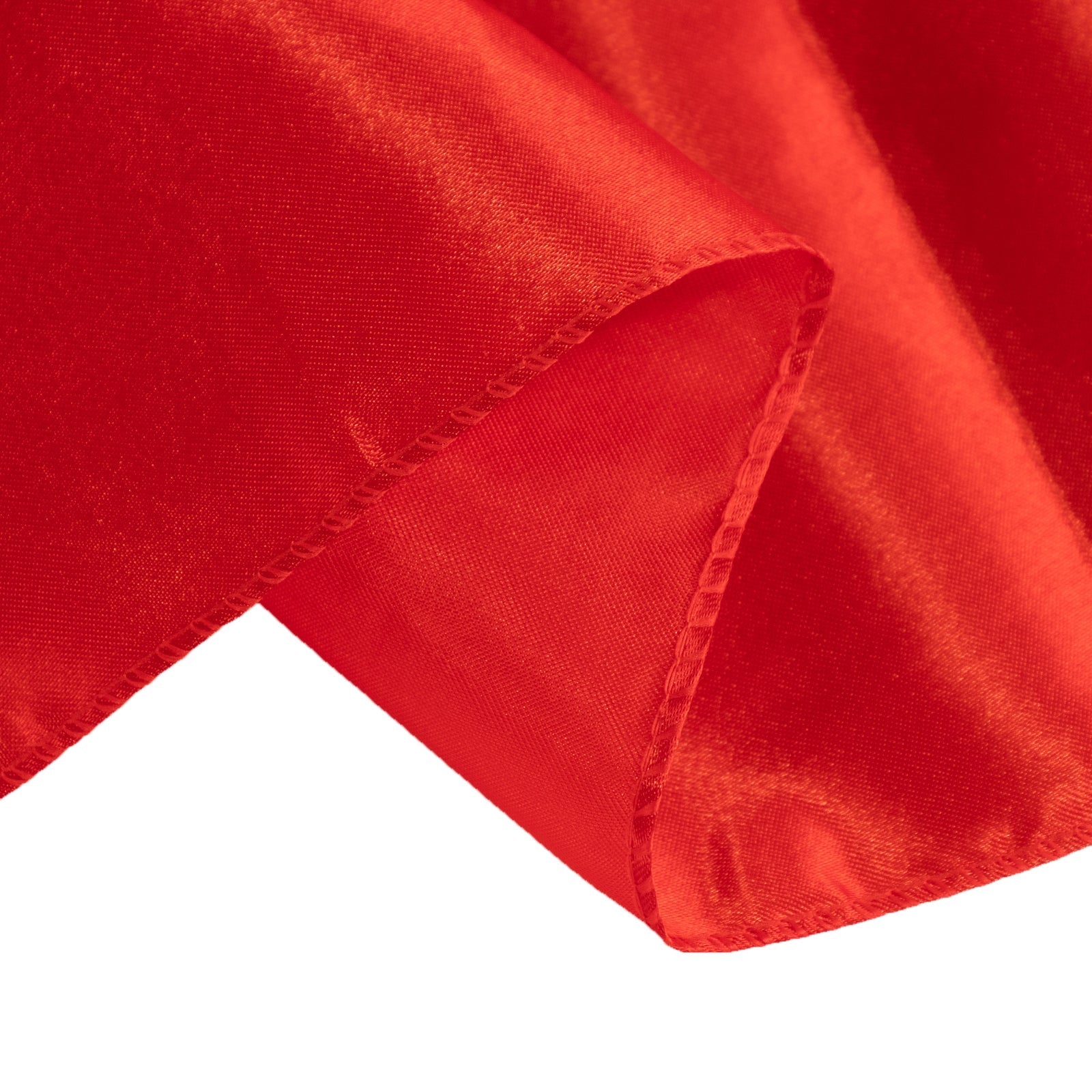 Satin 90"x90" Table Overlay Square Tablecloth Red - Smooth Finish Table Topper