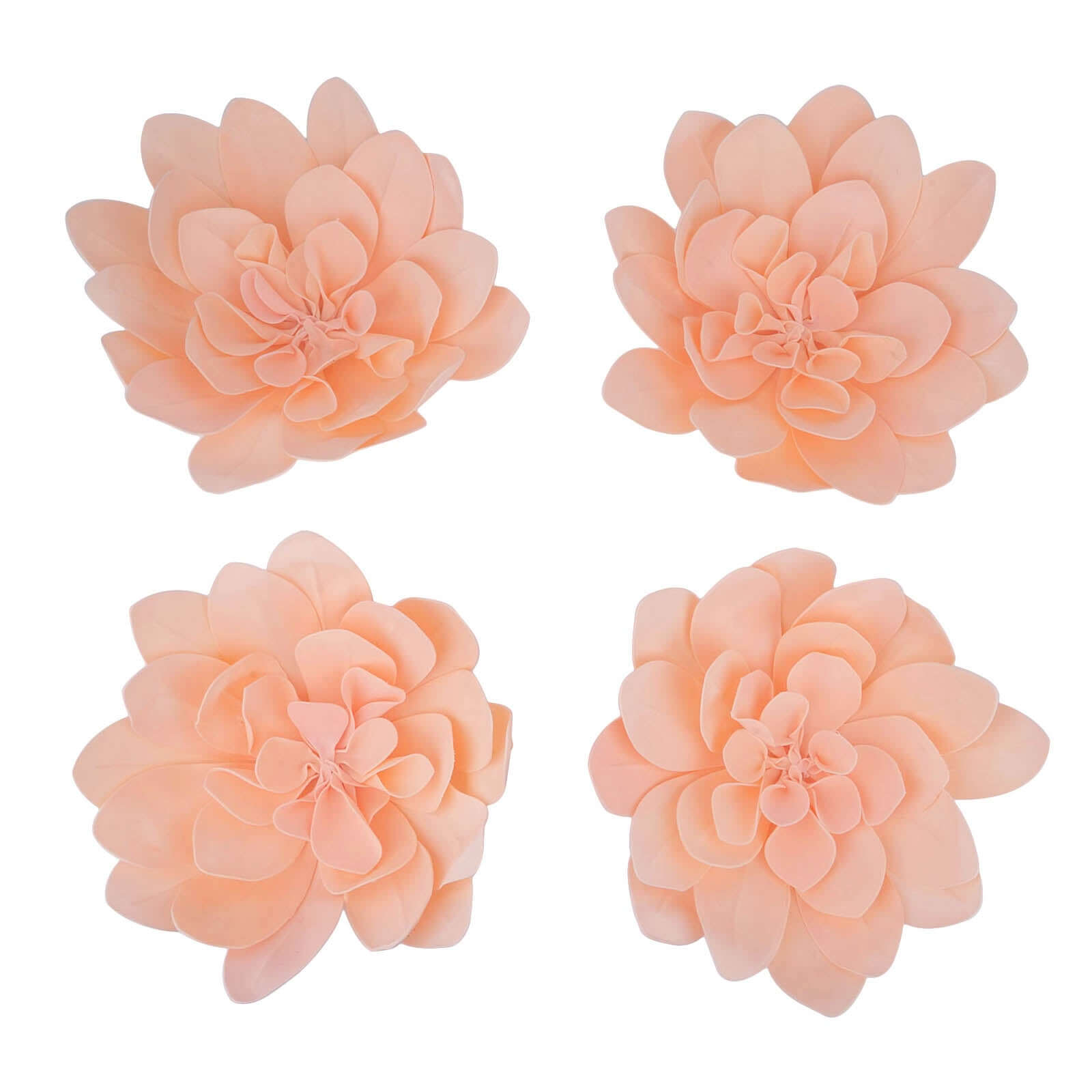 4 Pack 16" Blush Real-Like Soft Foam Craft Daisy Flower Heads