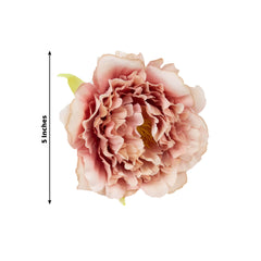 4-Pack Napkin Holders with Silk Peony Flower – Pink Floral Napkin Rings for Dining Table Settings