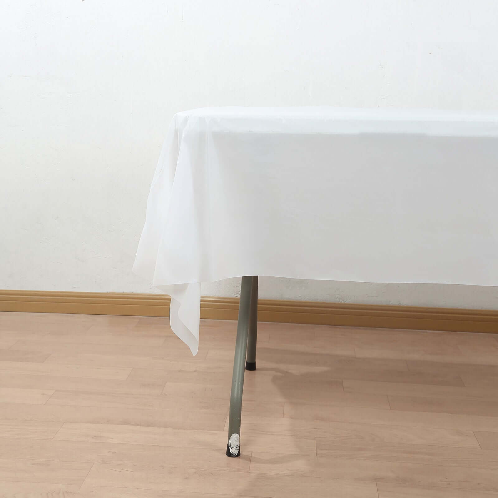 Plastic Table Cover Roll White with Slide Cutter - Customizable Disposable Tablecloth Roll 54"x300ft