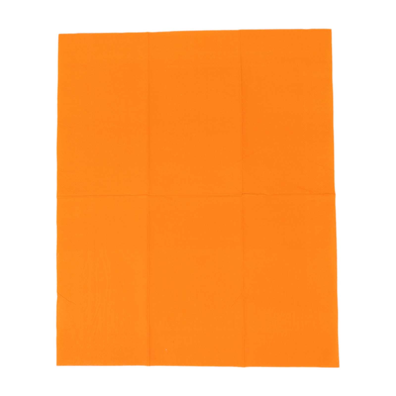 50-Pack Paper Napkins Orange - Soft Disposable 2-Ply Dinner Napkins for Weddings