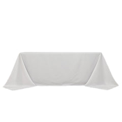 Fire Retardant Premium Polyester 90"x132" Rectangular Tablecloth White - Stylish High-Performance Seamless Table Cover for Large Gatherings