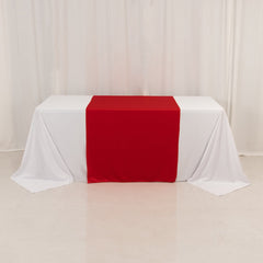 Wide Polyester 36"x72" Table Runner Red - Durable Trade Show Table Linen
