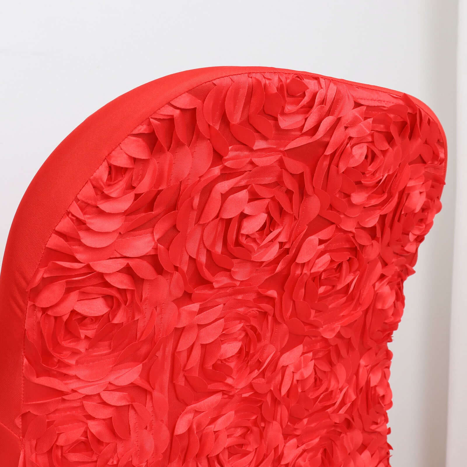 Spandex Chair Cover Red for Folding Chairs - Durable Stretch Fitted Slipcover with Satin Rosette Design