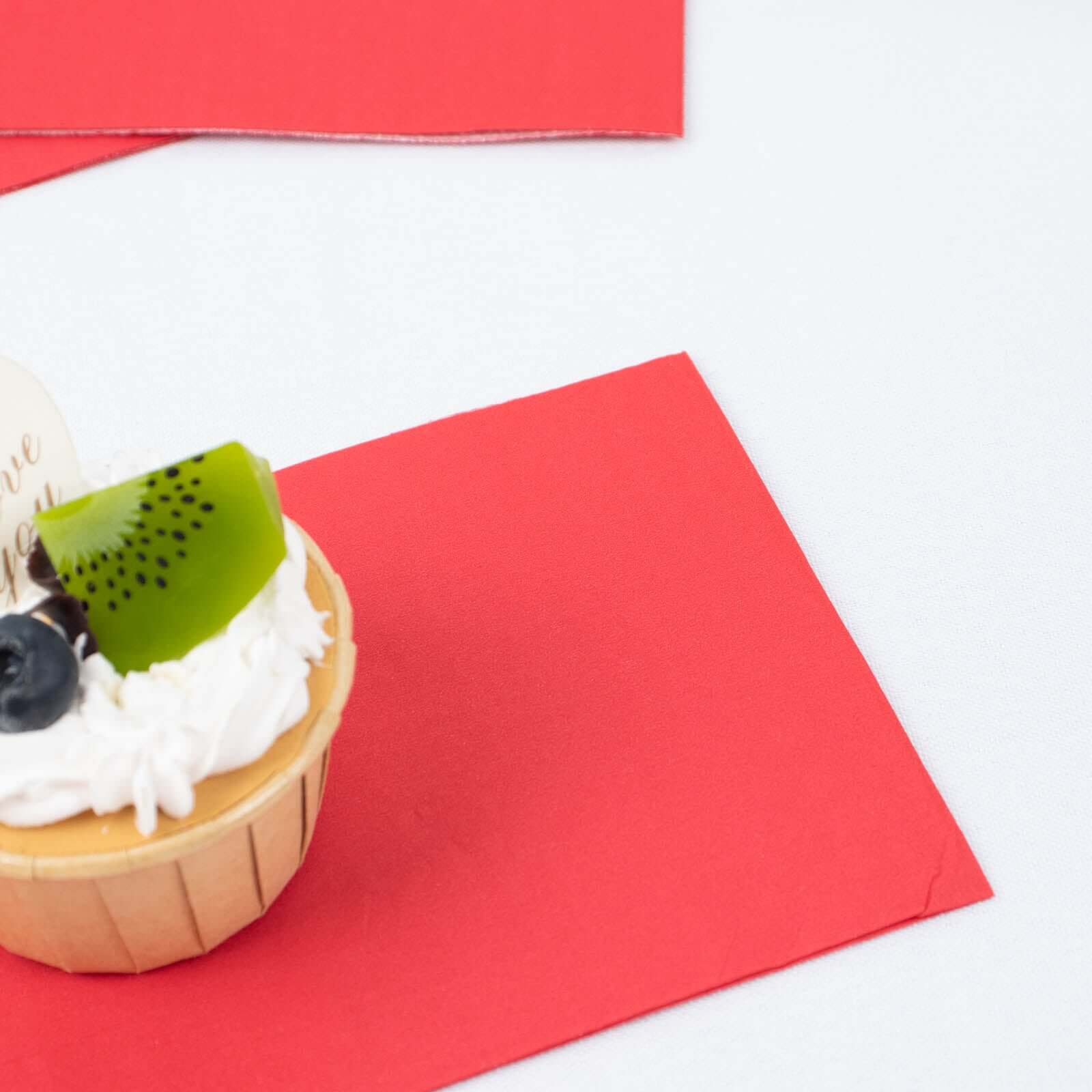 50-Pack Paper Napkins Red - Soft Disposable 2-Ply Dinner Napkins for Weddings