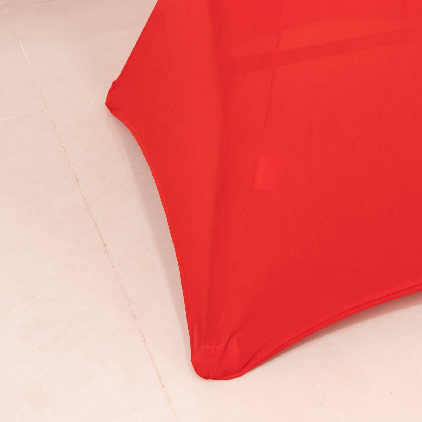 Spandex 36" Round Cocktail Table Cover Red - Easy to Maintain Stretch Fitted Highboy Tablecloth