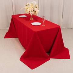 Cotton Blend 90"x132" Rectangle Tablecloth Red - Seamless Wrinkle-Resistant Table Cover