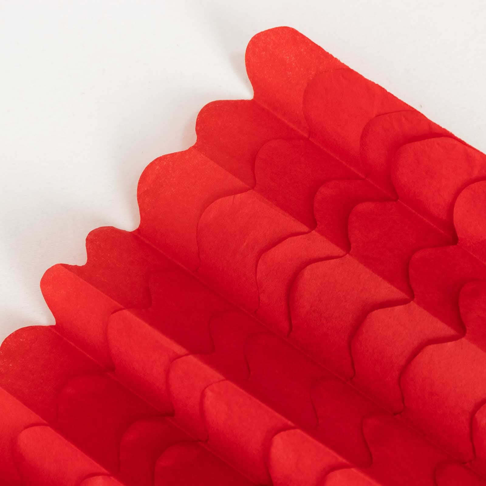 6 Pack 10" Red Tissue Paper Pom Poms Flower Balls, Ceiling Wall Hanging Decorations