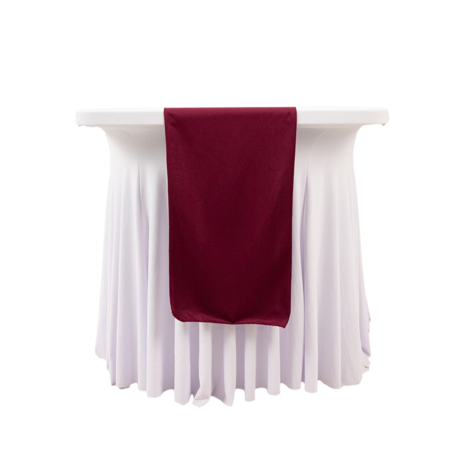 Scuba Polyester 12"x108" Table Runner Burgundy - Wrinkle-Free Table Linen
