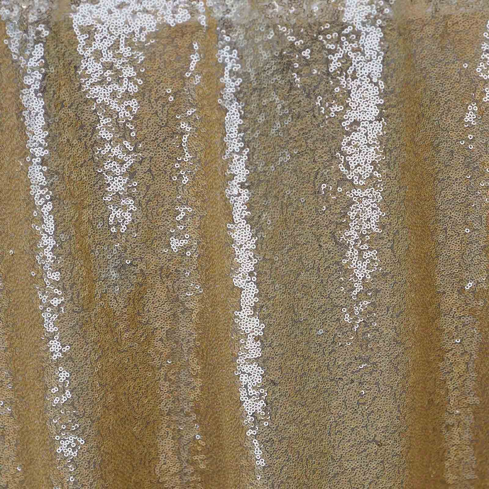 Sequin 132" Round Tablecloth Champagne - Seamless Dazzling Table Cover