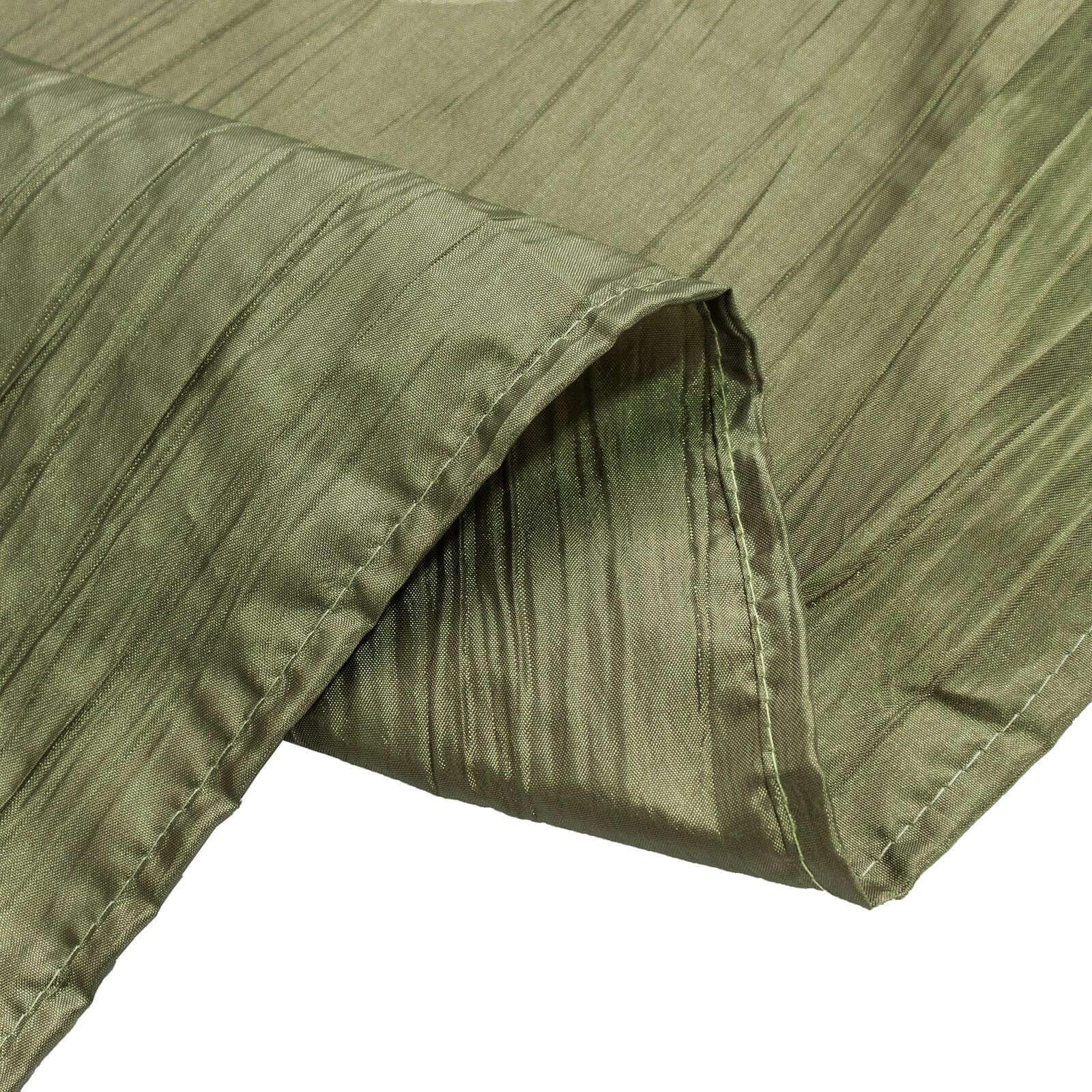 Taffeta 90"x132" Rectangle Tablecloth Dusty Sage Green - Seamless Accordion Crinkle Table Cover