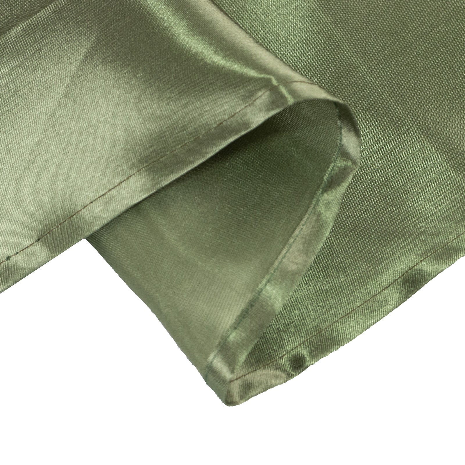 Satin 132" Round Tablecloth Dusty Sage Green - Stylish Seamless Table Cover