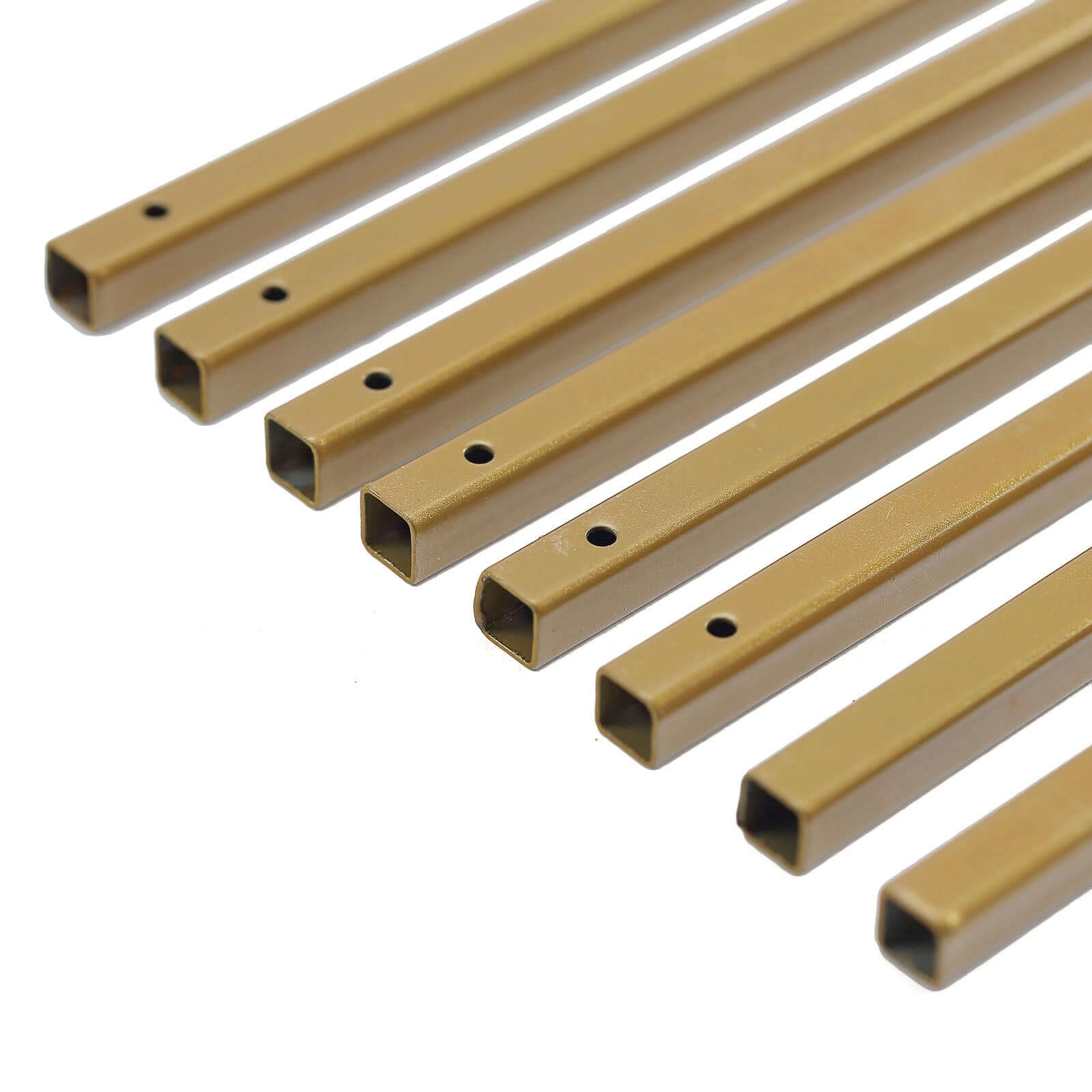 2-Pack Wedding Flower Stand Gold Metal Geometric Column Frame Rectangular - Versatile Floral Pedestal for Sophisticated Arrangements 12"