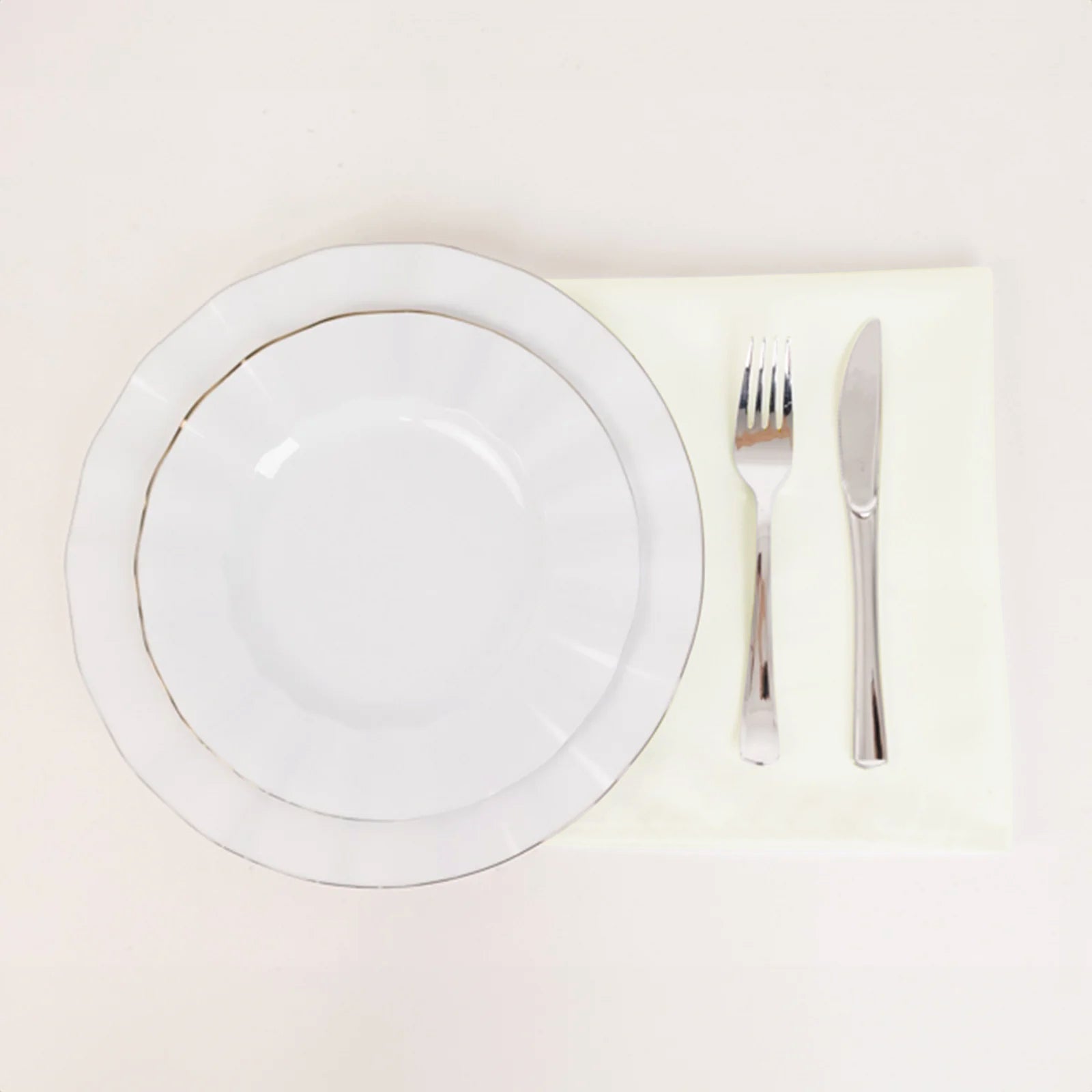 5 Pack Cotton Blend 20"x20" Napkins Ivory - Wrinkle-Resistant & Washable Dinner Napkins