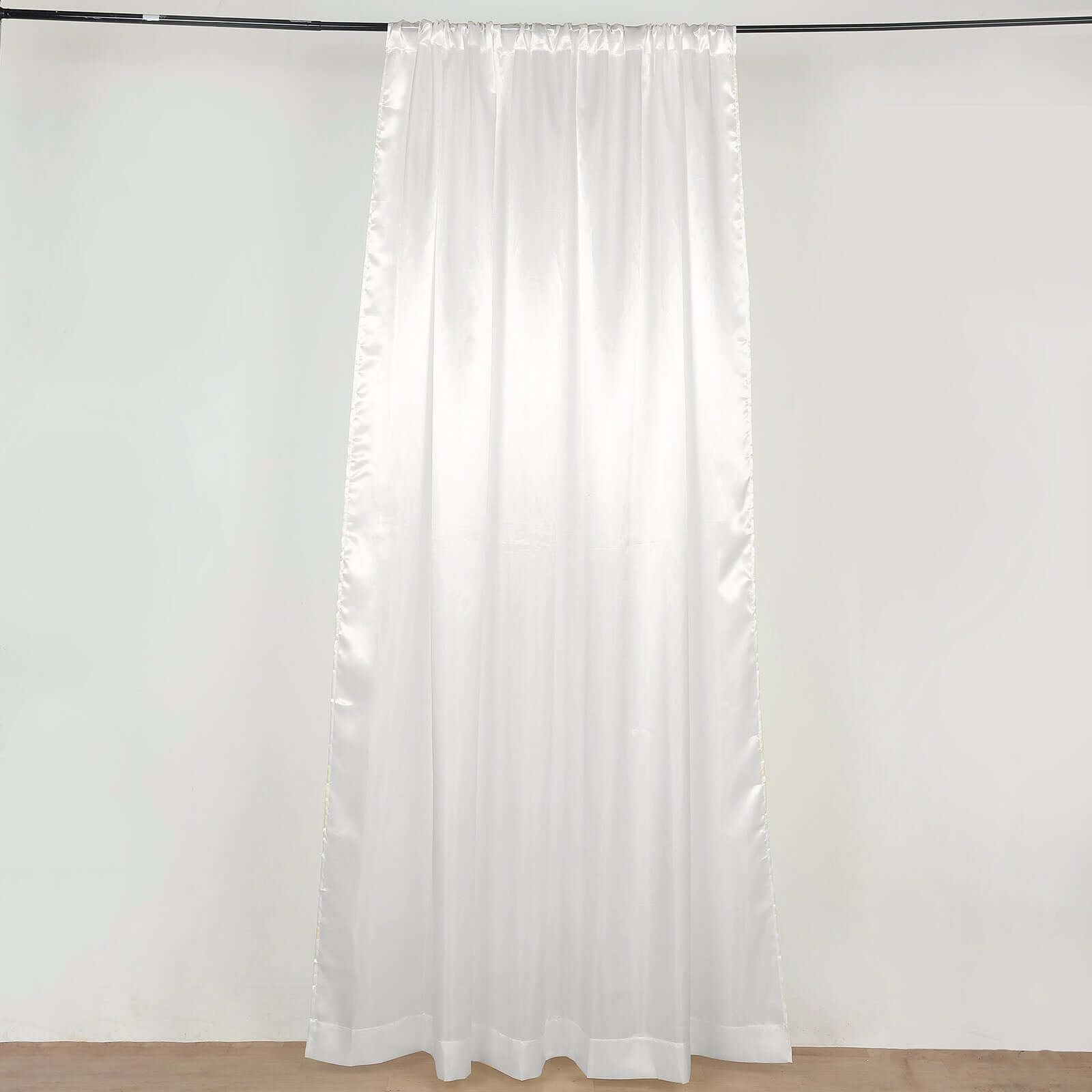 8ftx10ft Ivory Satin Event Curtain Drapes, Backdrop Event Panel