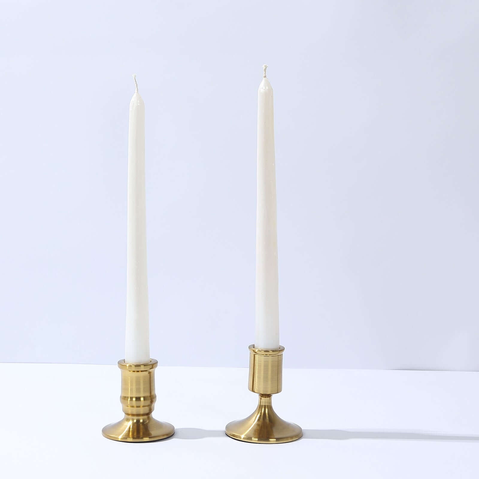 Set of 4 Metal Taper Candle Holders Vintage Gold with Sturdy Round Base - Traditional Pillar Candlestick Holders 2.5", 3"