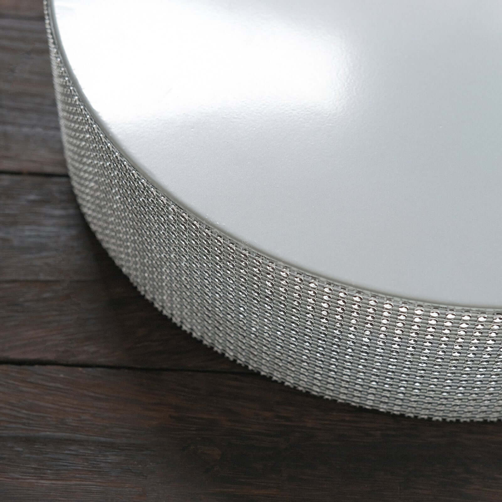 Metal Pedestal Cake Stand Round Design with Rhinestones Silver - Cupcake Holder and Dessert Table Centerpiece 14"