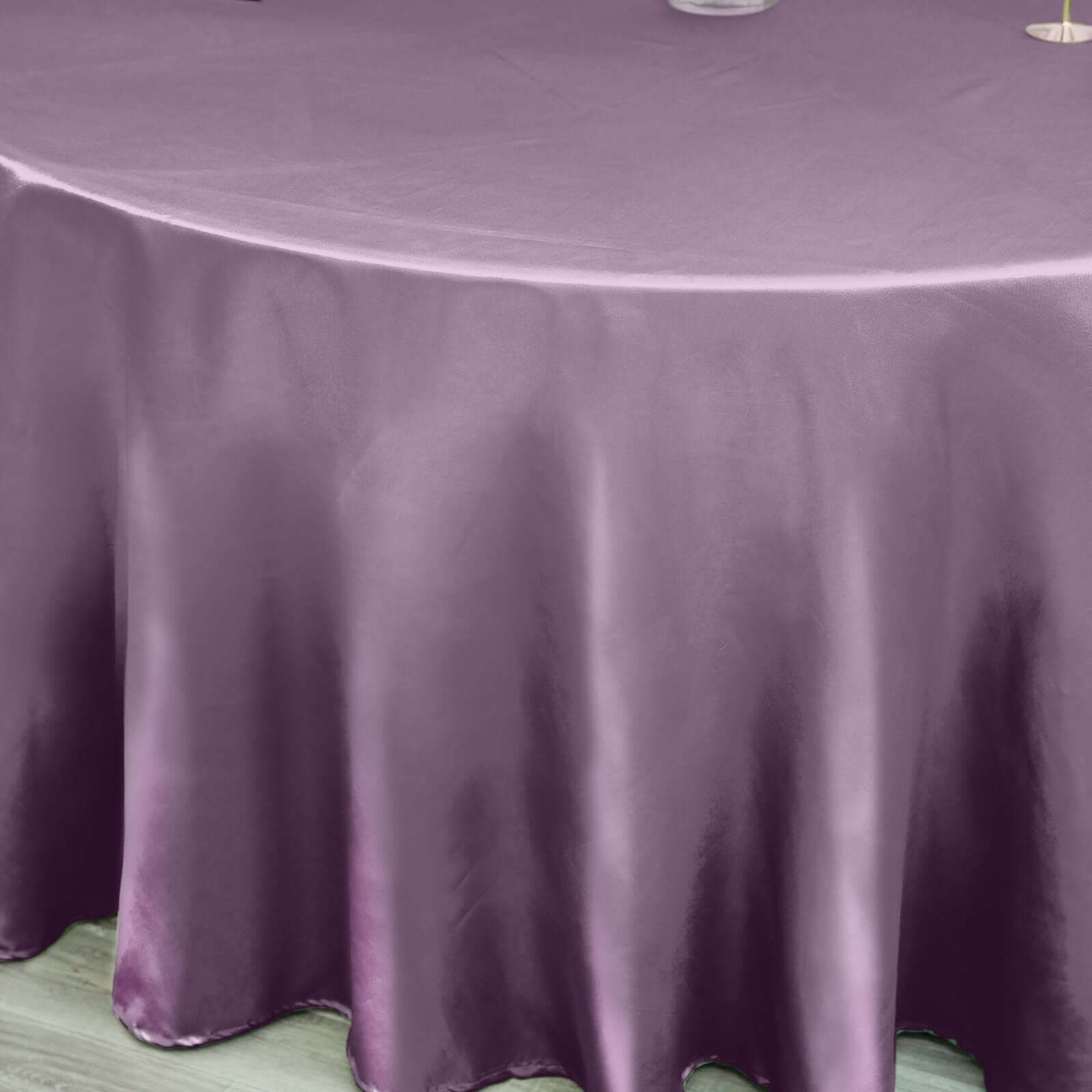 Satin 120" Round Tablecloth Violet Amethyst - Stylish Seamless Table Cover