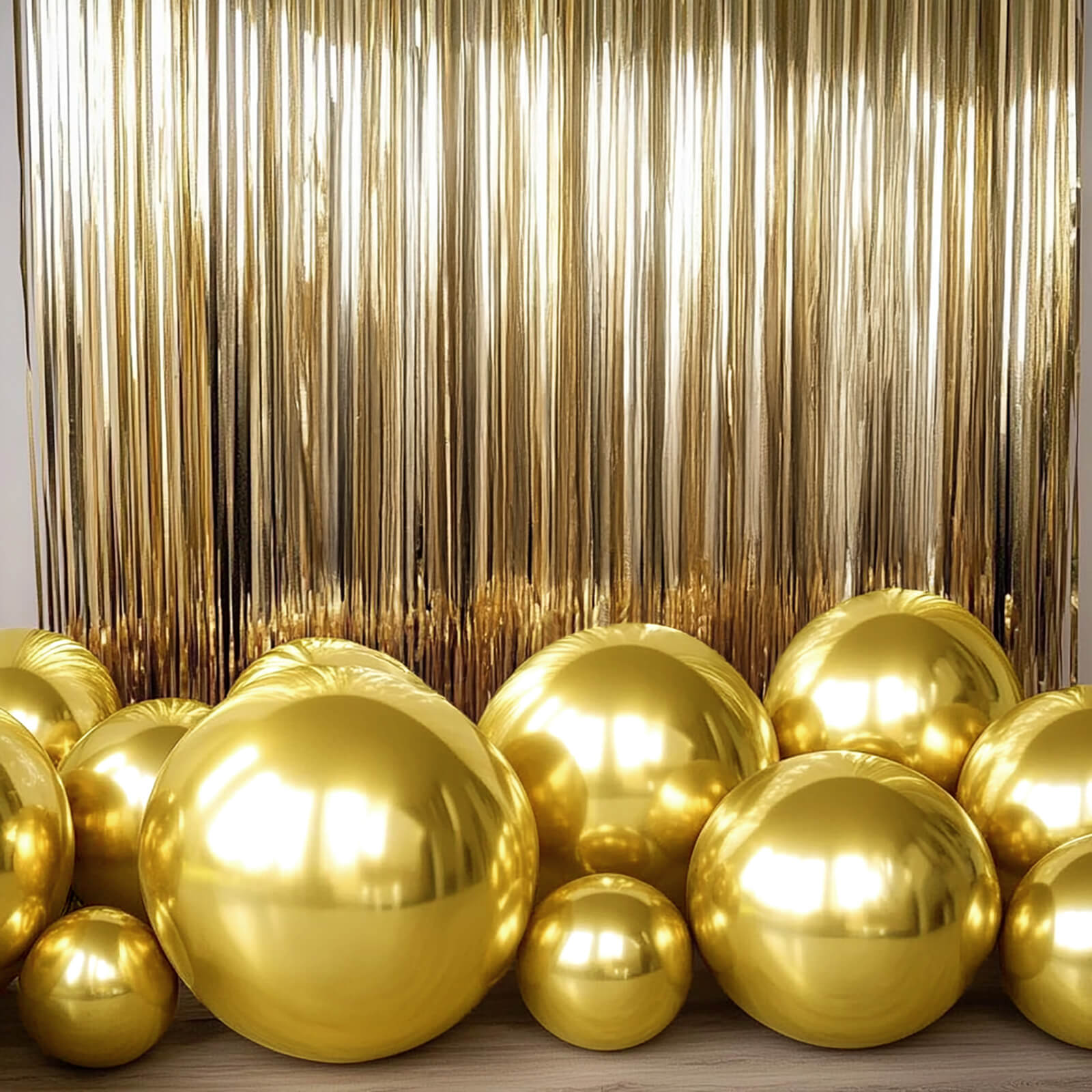 4-Pack 32" Metallic Gold Sphere Balloons, Orbz Mylar Balloons Helium or Air-Filled Party Supplies