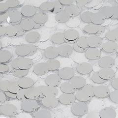 54"x4 Yards Silver Big Payette Sequin Fabric Roll, Mesh Sequin DIY Craft Fabric Bolt