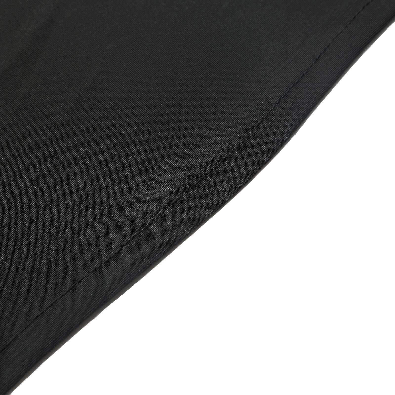 Stretch Spandex 96"x30" Rectangle Table Cover Black with Curved Open Back Design Tailored Professional Look for Tradeshows, Events & Exhibitions