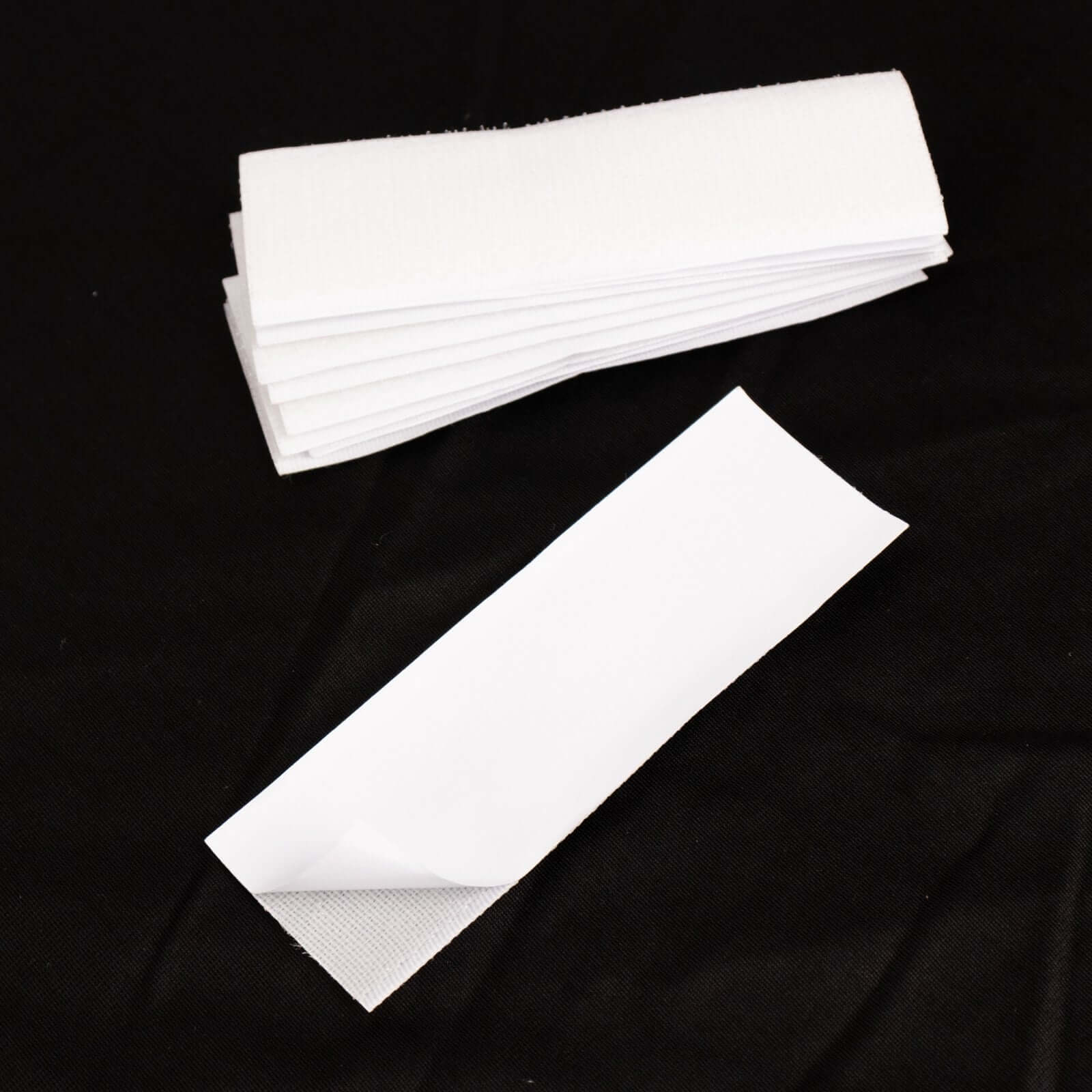 10 Pack White Heavy Duty Hook and Loop Mounting Tapes With Sticky Back, Adhesive Backing Table Skirt Velcro Tapes - 1.4"x4.5"