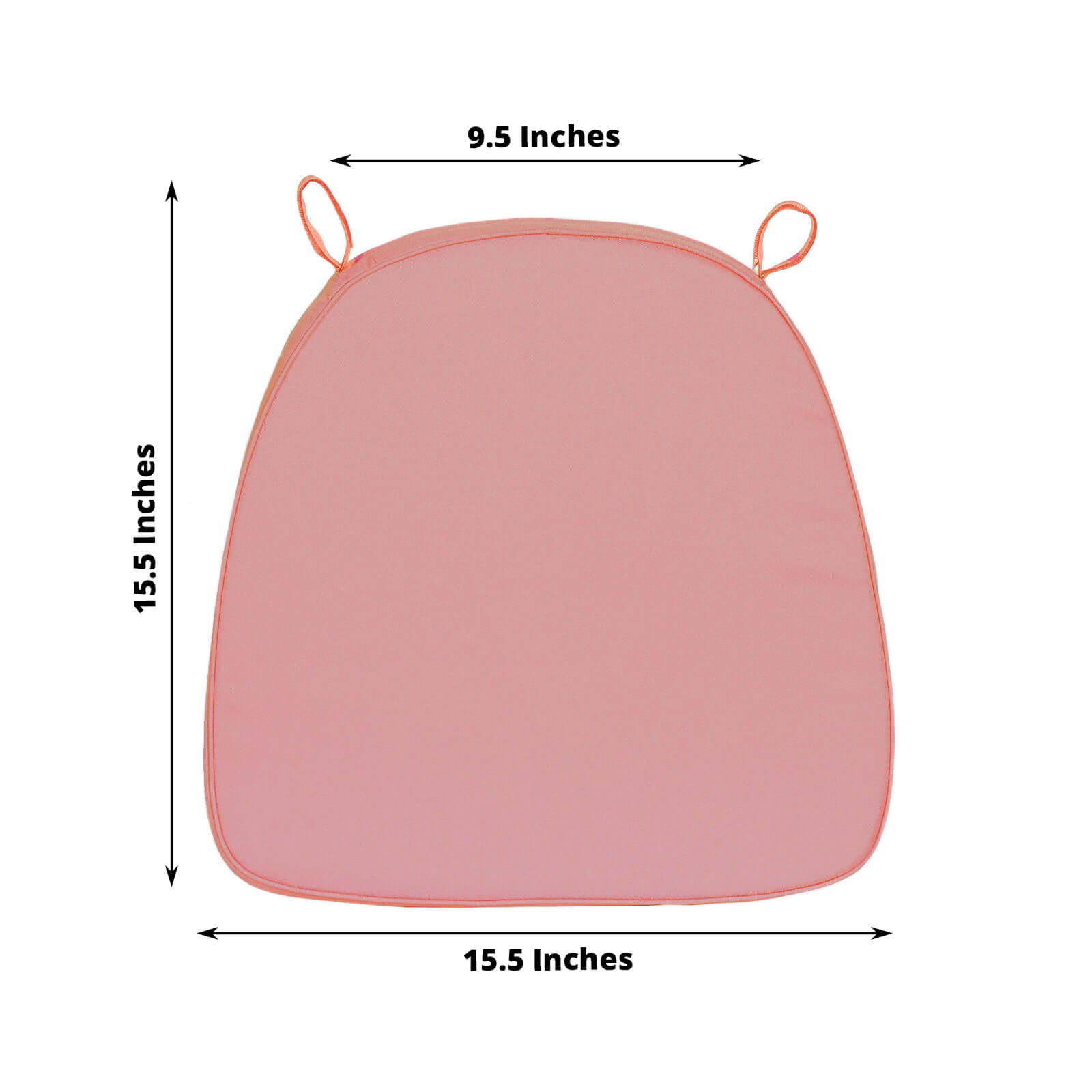 Chiavari Chair Cushion with 1.5" Thick Memory Foam and Ties Dusty Rose - Stylish Removable Cover for Comfort