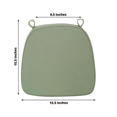 Chiavari Chair Cushion with 1.5" Thick Memory Foam and Ties Dusty Sage Green - Stylish Removable Cover for Comfort