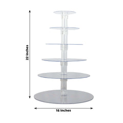 6-Tier Acrylic Round Cupcake Stand Clear for Special Events & Catering Displays 22"