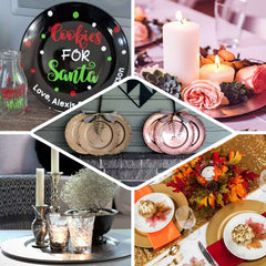 6-Pack Acrylic Round Charger Plates 13" in Black, Dinner Party Decor Charger Tableware