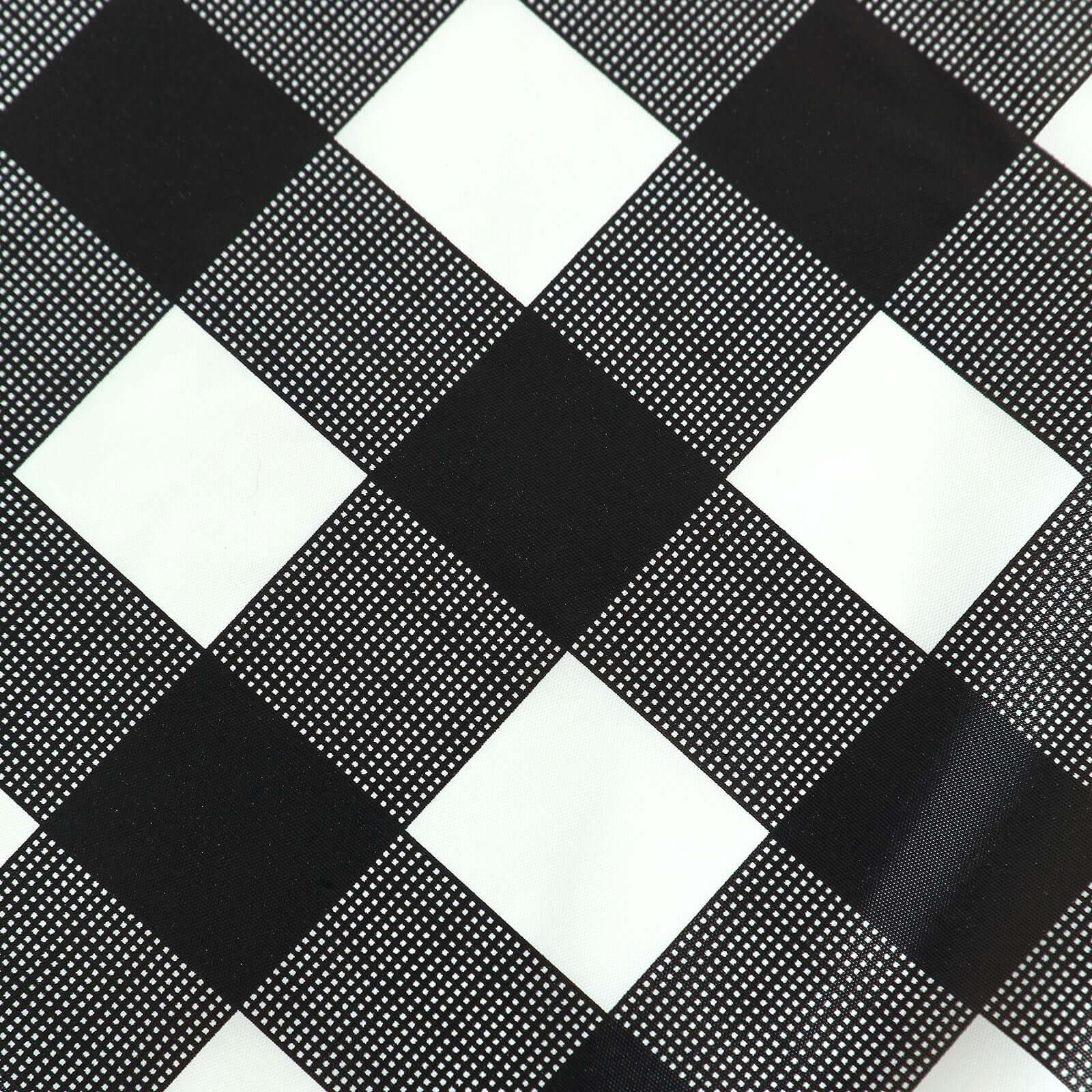 5-Pack Plastic Table Covers Black Checkered Rectangle - Durable PVC Disposable Covers for Events 54"x108"